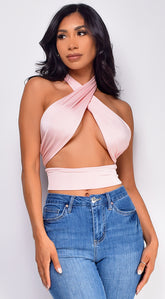 Ezili Pink Wrap Halter Top